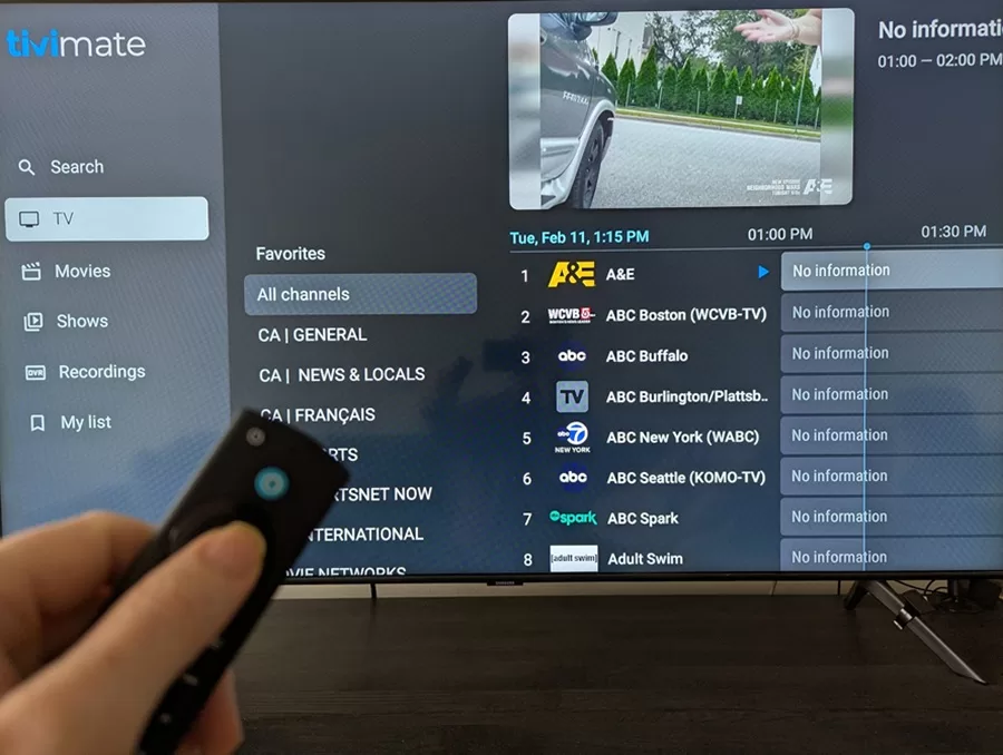 tivimate iptv player layout
